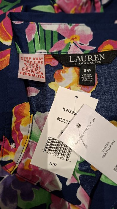 Lauren Ralph Lauren koszula sukienka nocna bawełna wiskoza r.S-L