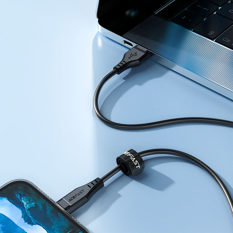 Acefast kabel MFI USB - Lightning 1,2m, 2,4A czarny C3-02 black