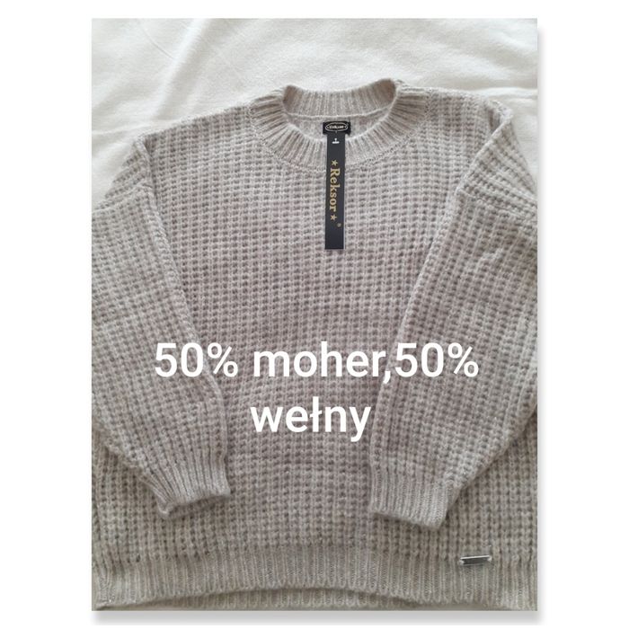 Beżowy ciepły sweter roz.XL