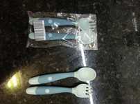 Talheres bebé silicone dobráveis