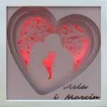 Ramka 3D LED Shadow Box Serce