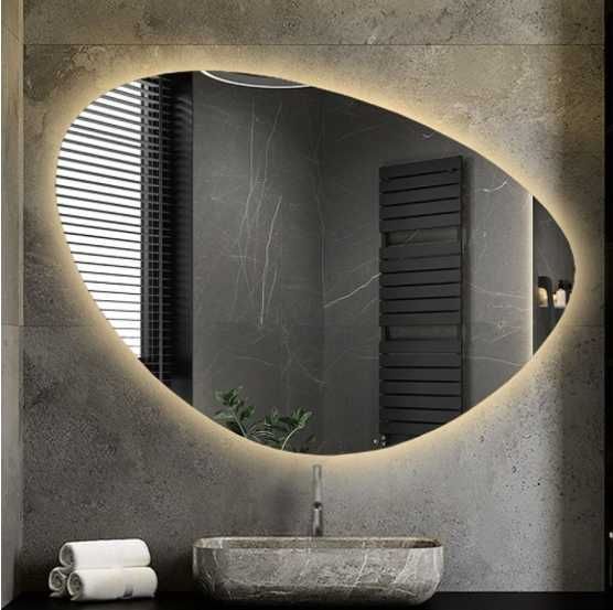 Lustro łazienkowe o nieregularnym kształcie z podświetleniem- ALFARAM