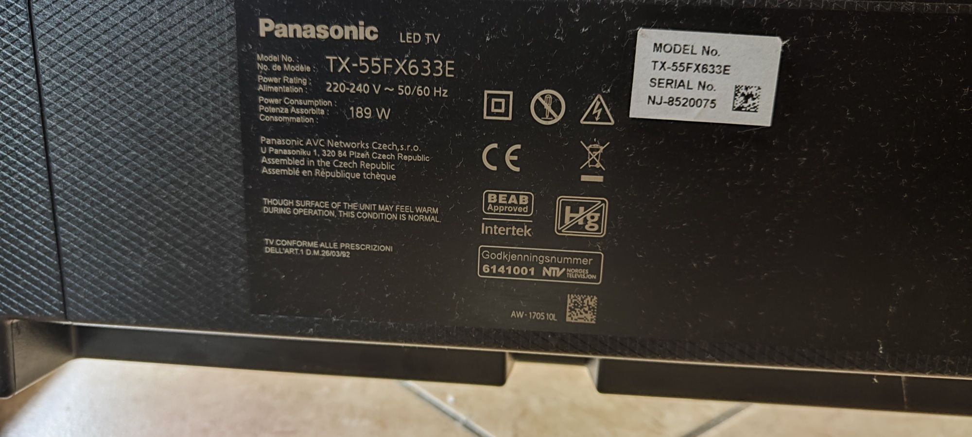 TV Panasonic TX55FX633E 55" cali