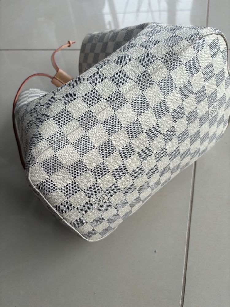 Louis Vuitton Damier Azur Braided Neonoe torebka worek kremowa