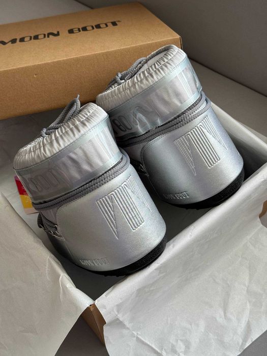 Мунбути Moon Boot Silver / чоботи Мун Бут сірого кольору / Мунбуты