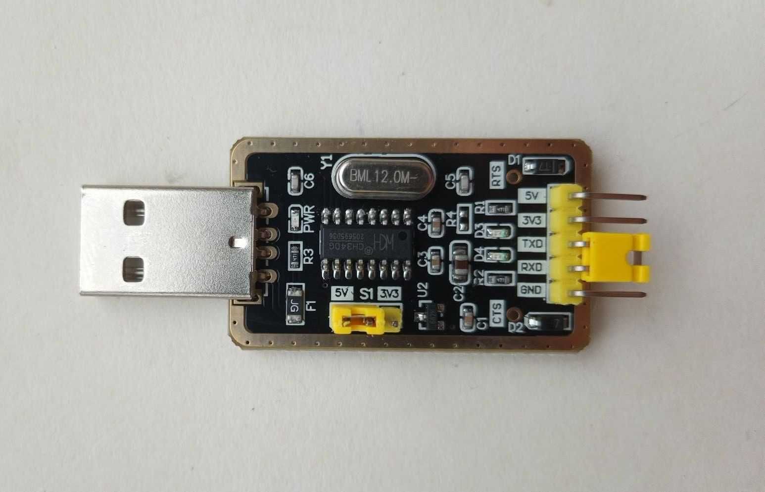 Переходник СН340G UART TTL USB 2.0 скорость до 2 МБит питание 3 / 5 В