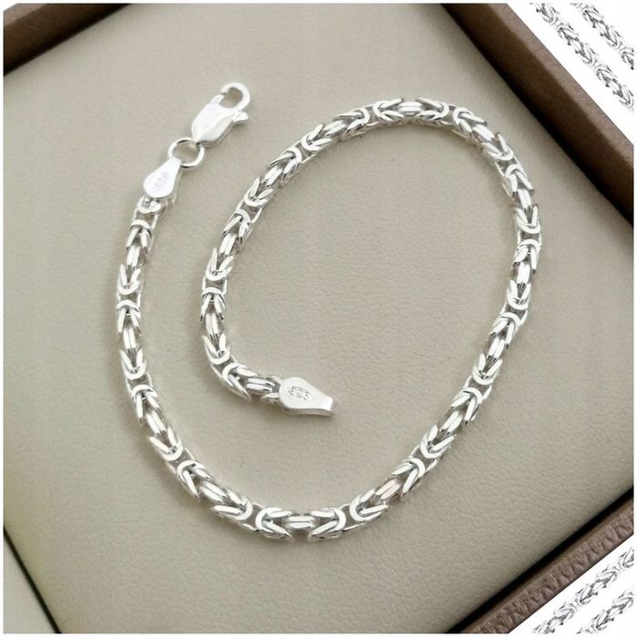 Srebrna Bransoletka Damska Splot Królewski 18cm Srebro 925 Gratisy + G