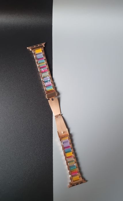 Stylowy pasek metalowo-żywiczny Fizdvsts do Apple Watch 42/44/45/49 mm