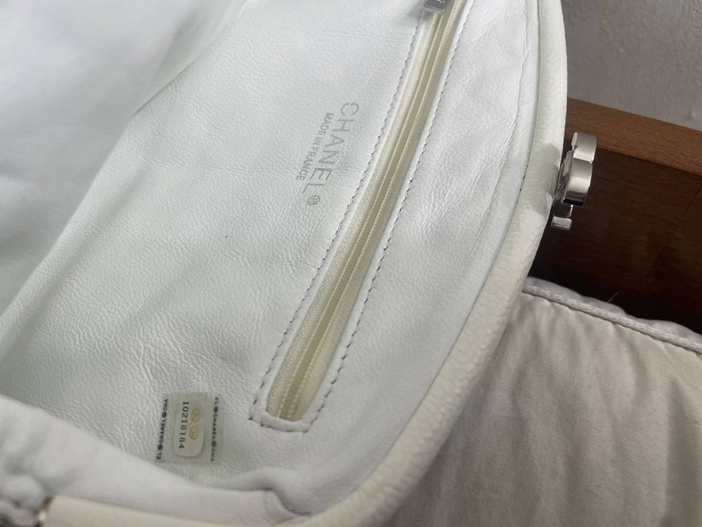 Клатч сумка от Chanel ориг  White Caviar Leather Timeless Clutch