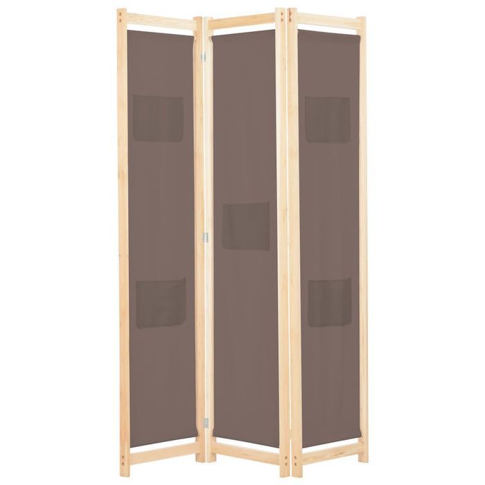 Vidaxl Parawan 3-Panelowy, Brązowy, 120X170X4 Cm, Tkanina