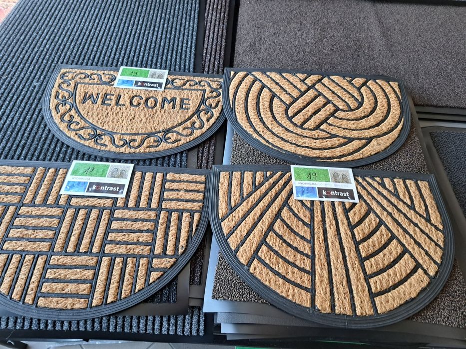 Wycieraczka kokosowa z gumą 40x60 różne wzory mocna twarda