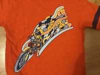 T-shirt  z motorem, pomarańczowy, dla chłopca 8-9 lat 128-137 GAP USA