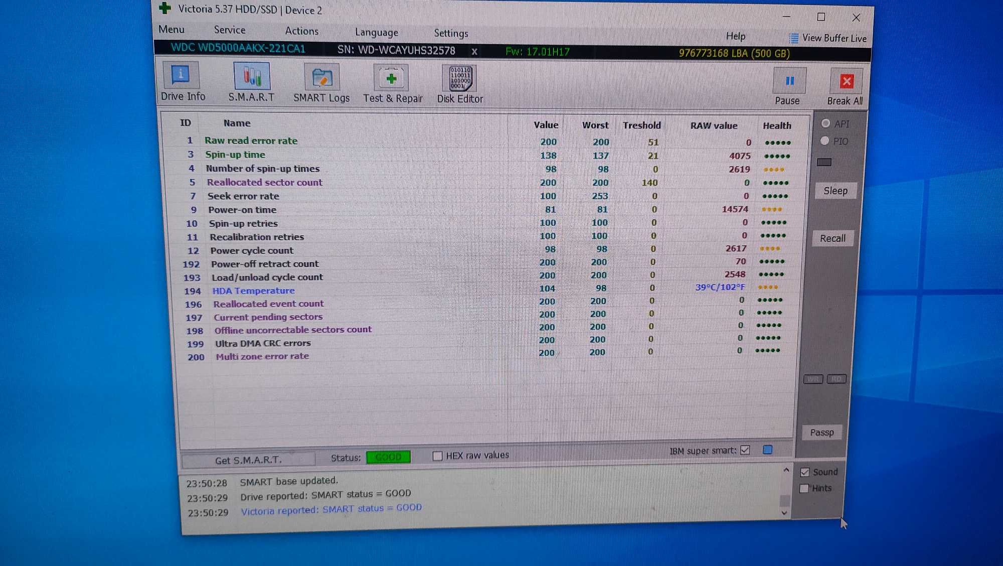 Жесткий диск WD 500Gb WD5000AAKX