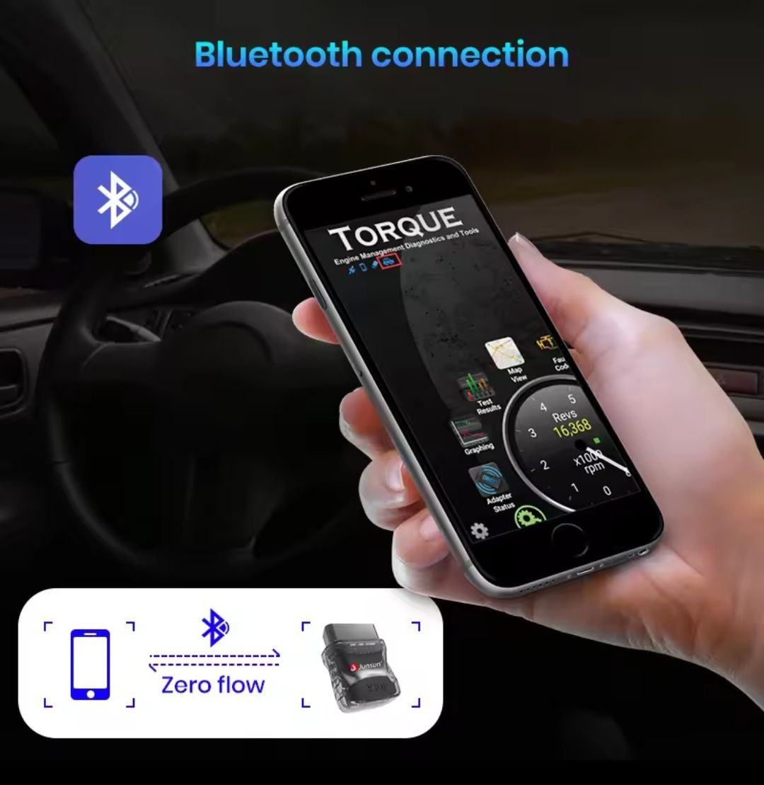 Mini SCANNER diagnóstico Auto Junsun OBD2 Elm327 Detector avarias NOVO