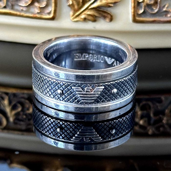 Oryginalny srebrny sygnet Giorgio ARMANI - srebro próba 925