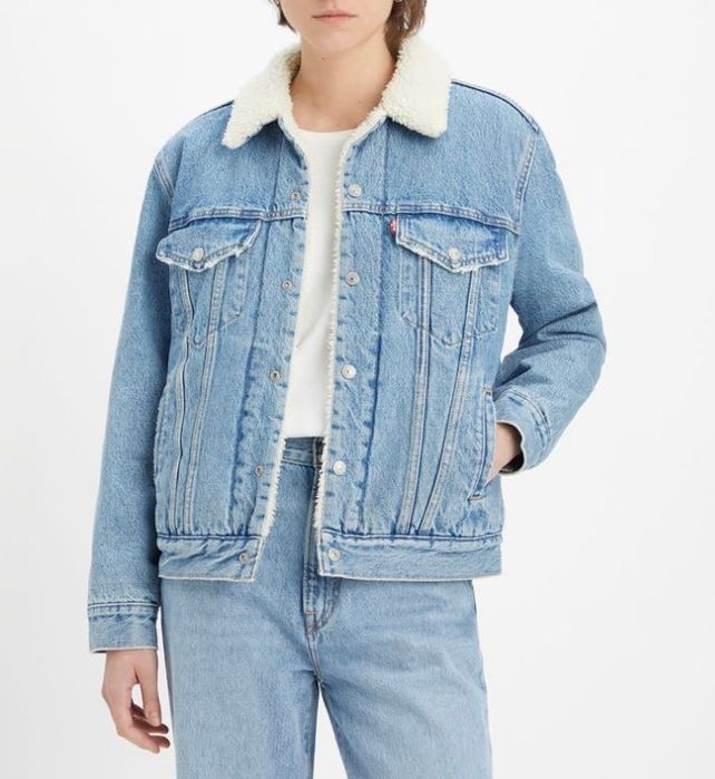 Тепла джинсова куртка Lewi’s ex-boyfriend Sherpa trucker jacket
