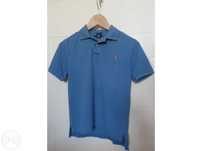 Pólo - ralph lauren - azul claro - tamanho m ( 10 a 12 anos )