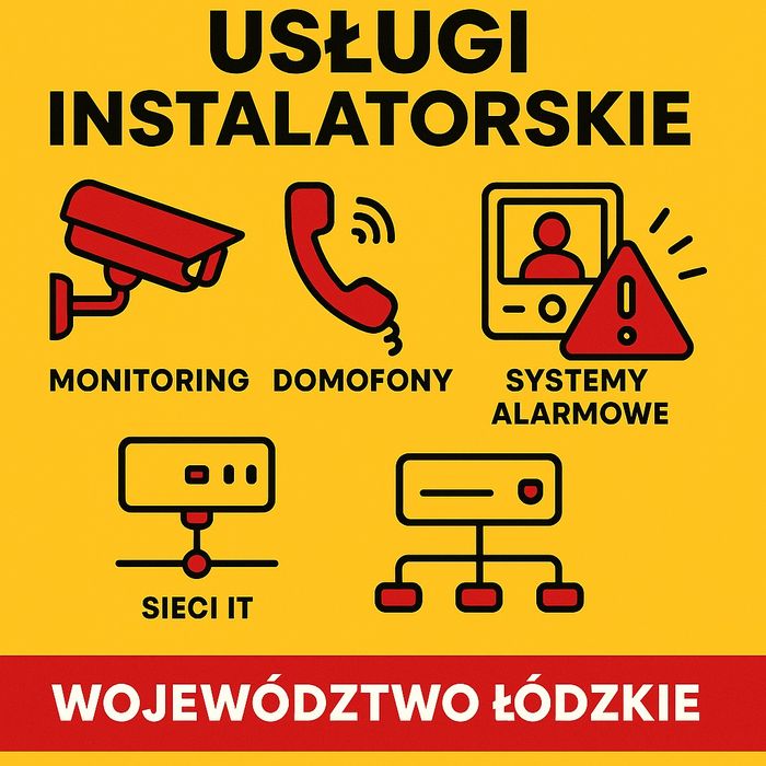 Montaż monitoringu i alarmów • Wideodomofony • Sieci komputerowe