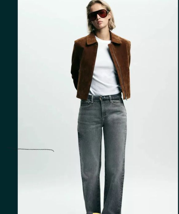 Сірі джинси Zara з високою посадкою