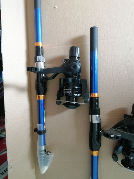 2 wędki teleskopowe 3m z kołowrotkami nowe