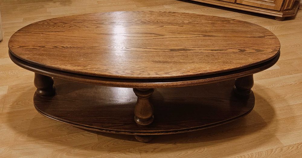 Ława dębowa owalna