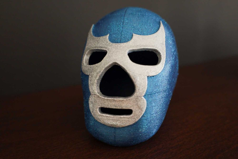 Blue Demon Maska Luchador Wrestler Mexico druk 3D