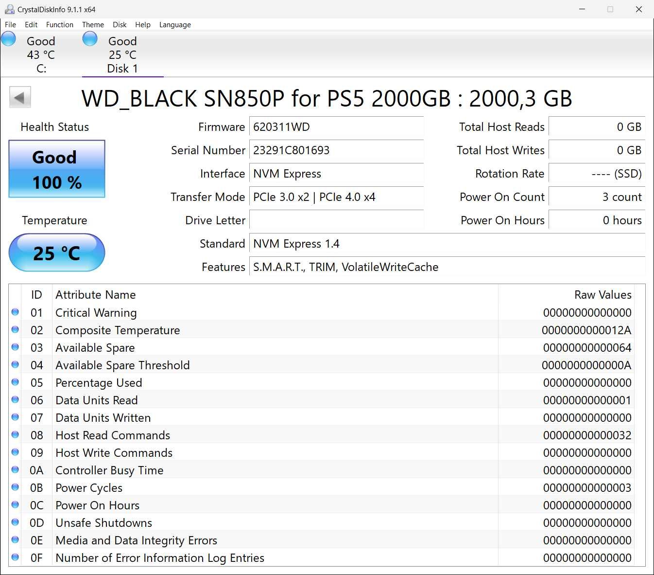 WD Black SN850P 2TB NVMe SSD For PS5 consoles (WDBBYV0020BNC-WRSN)