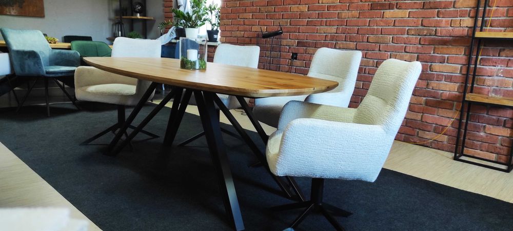 stół dębowy owalny 240x100 oryginalna krawędź producent dostępny