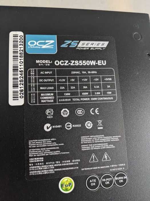 Zasilacz PSU OCZ ZS550W-EU/UK | Czytaj opis