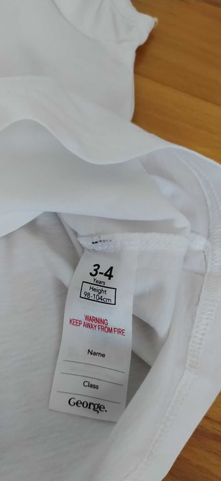 Biała elegancka koszulka, t-shirt, bluzka 98-104 wizytowa