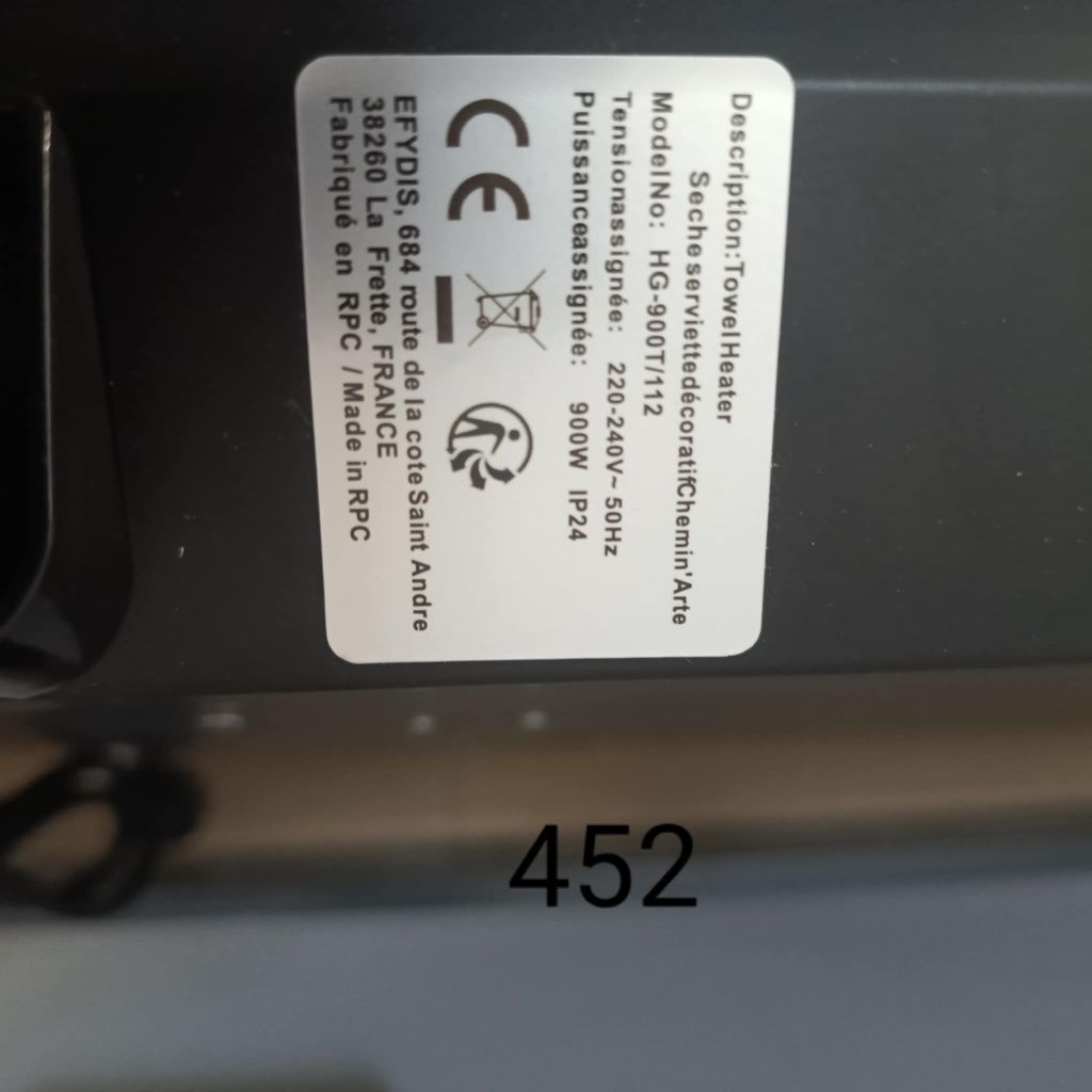 Grzejnik łazienkowy elektryczny Chemin Arte czarny