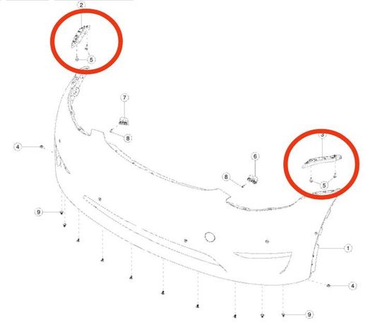 Tesla ModelY кронштейн, кріплення, направляюча переднього бампера