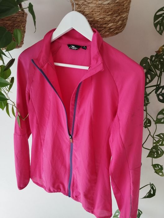 Cienka kurtka do biegania, jesienna, wiosenna, letnia, kieszonka, różo