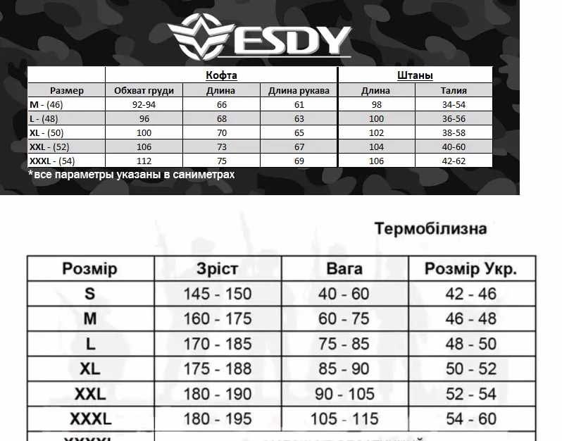 Термобілизна ESDY Level 2 фліс ("вафелька") комплект