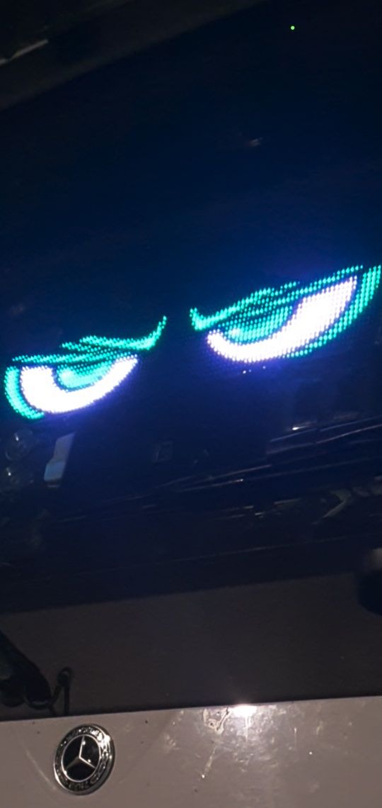 Diabelskie oczy led TIR RGB różne wzory aplikacja 12x59cm  DUŻE nowe
