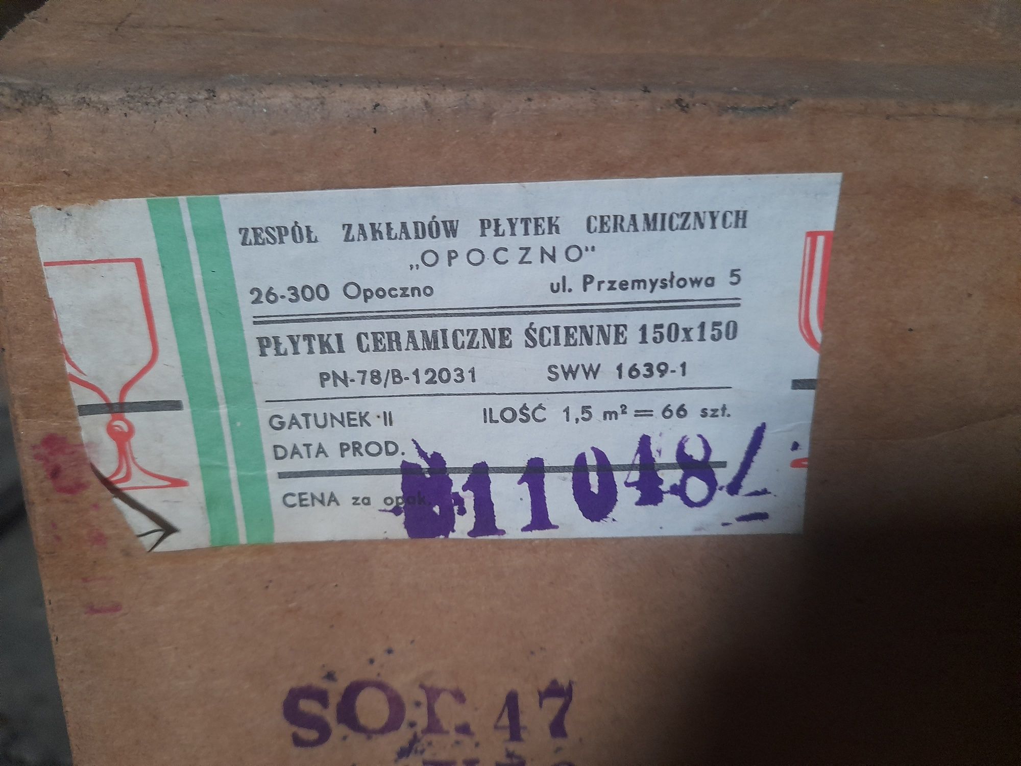 Glazura 15x15 terakota płytki kamionkowe 20x20 opoczno 40 metrow