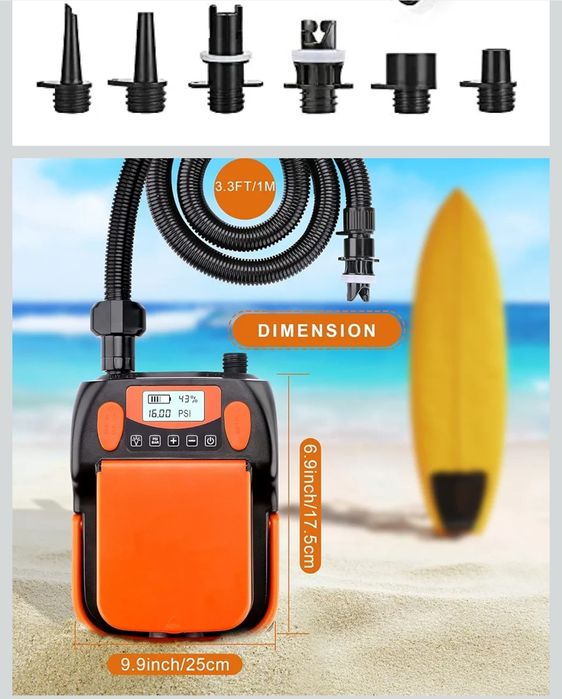 AGPtEK 6000 mAh SUP pompa elektryczna