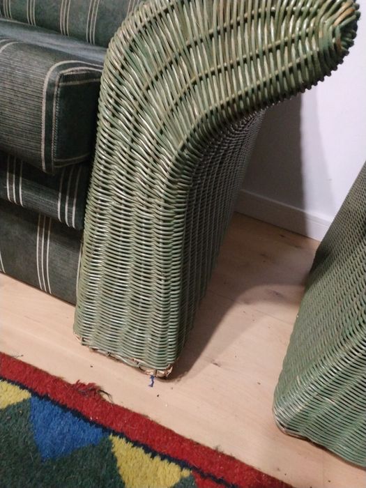 Meble rattanowe komplet stół witryna fotele sofa