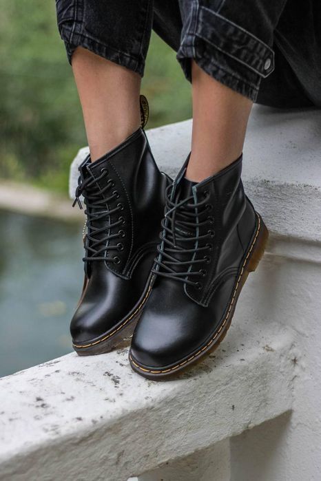 Ботинки женские Dr. Martens 1460 Black 11822006 Доктор Мартинс (ХУТРО)