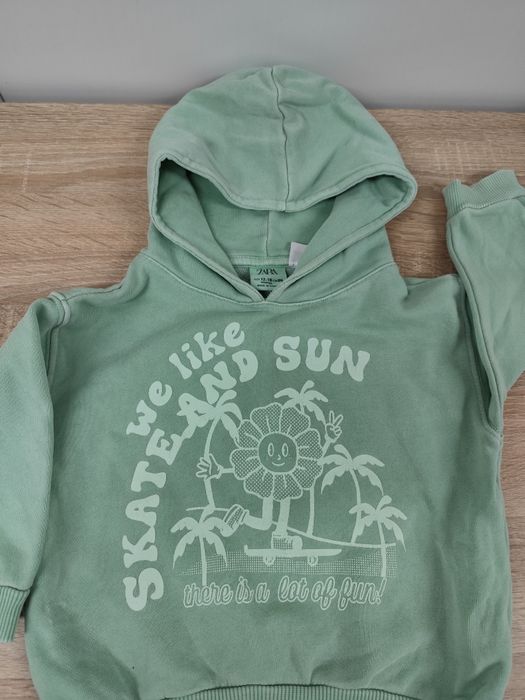 Bluza z kapturem dla chłopca oliwkowa Zara r. 86