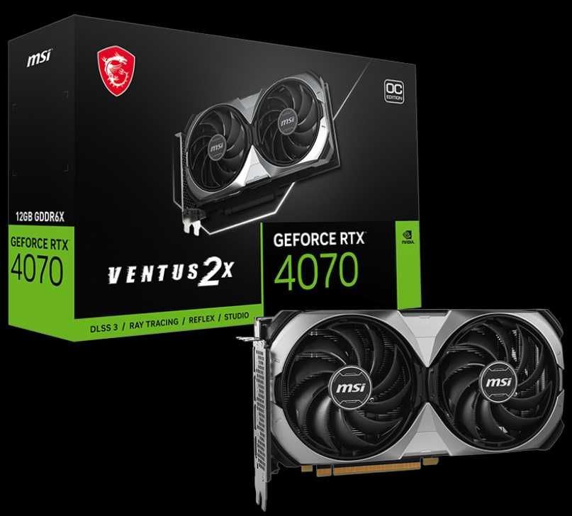 Відеокарта MSI GeForce RTX 4070 VENTUS 2X E 12G OC •Нові•Гарантія•