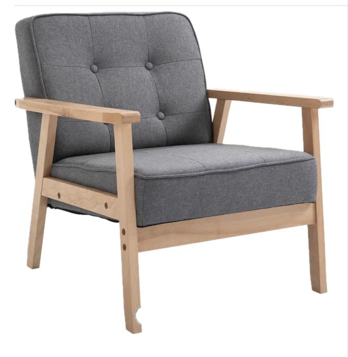 Fotel w stylu PRL szary