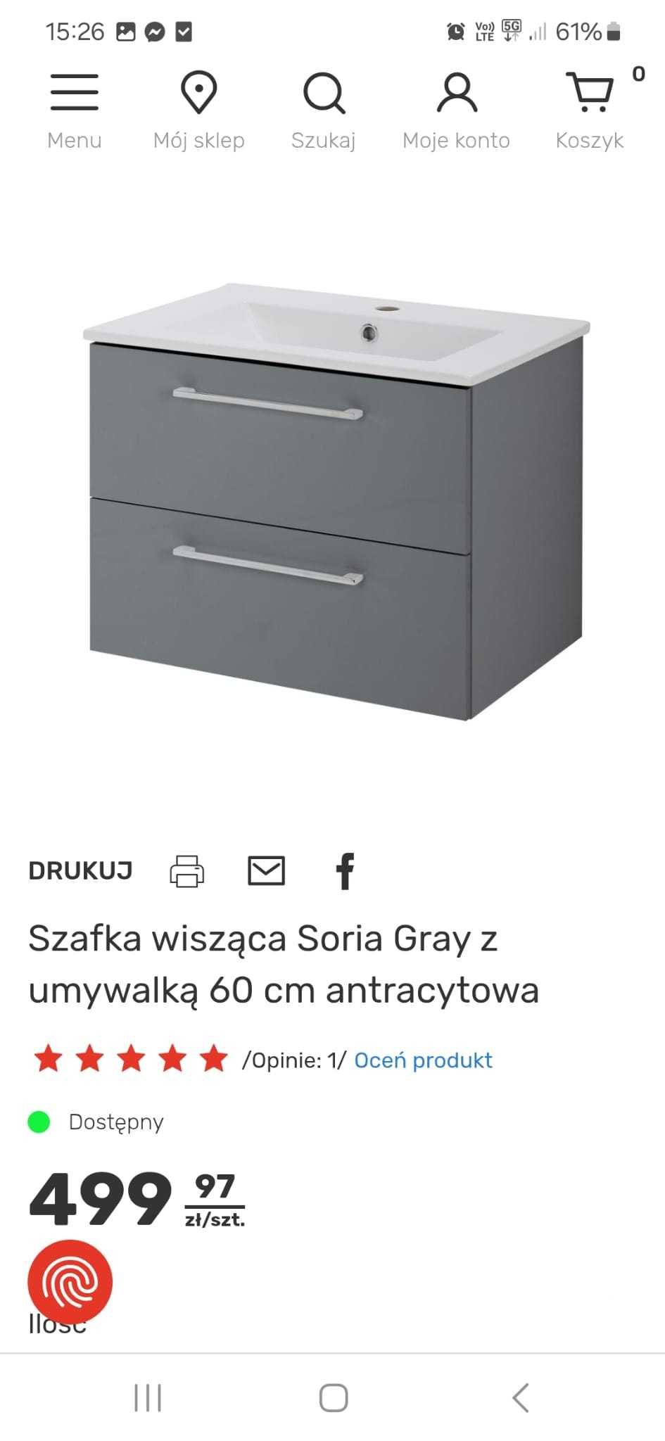 Szafka z umywalką 60cm