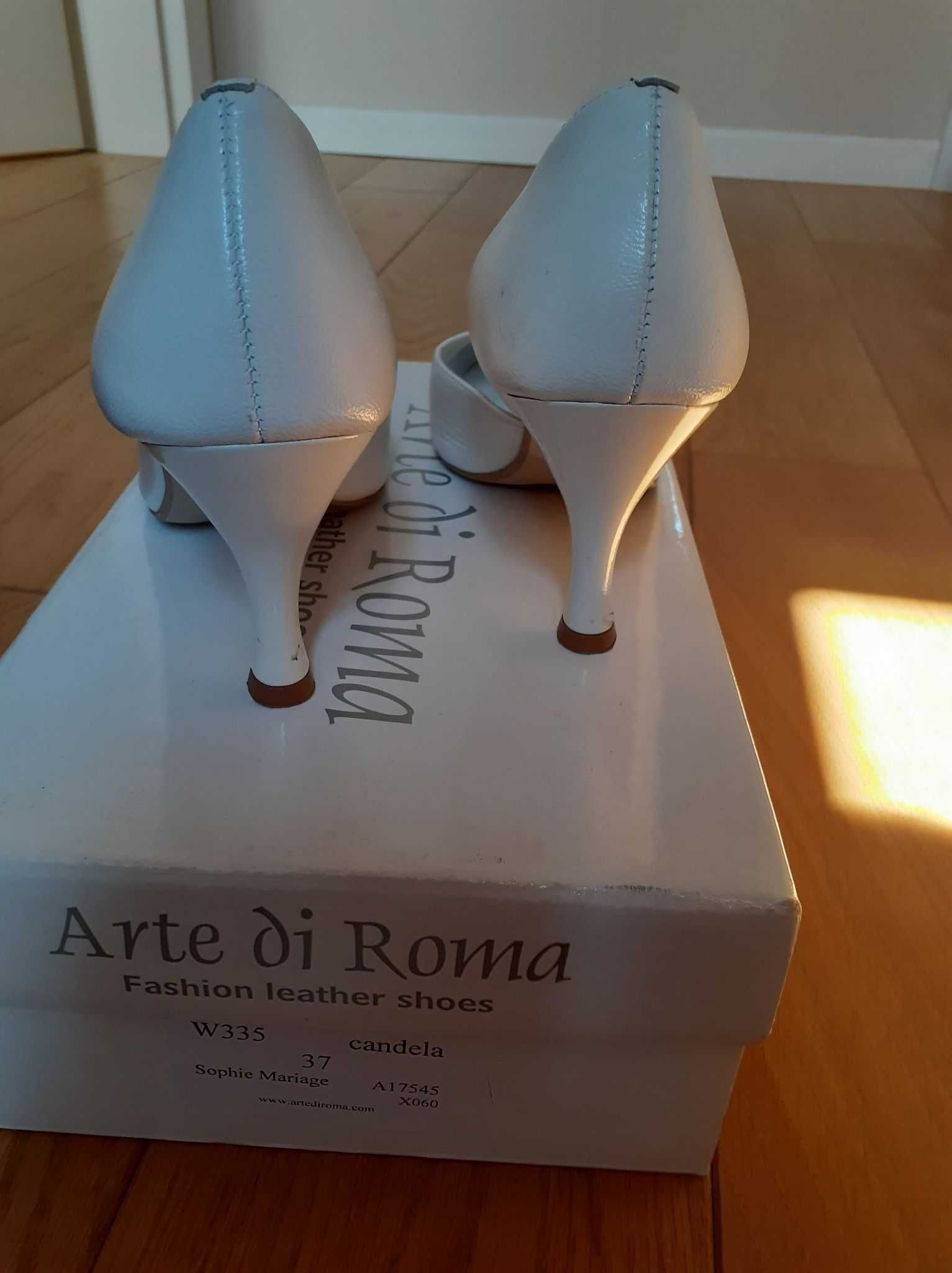 Ślubne buty skórzane firmy Arte Di Roma w rozmiarze 37