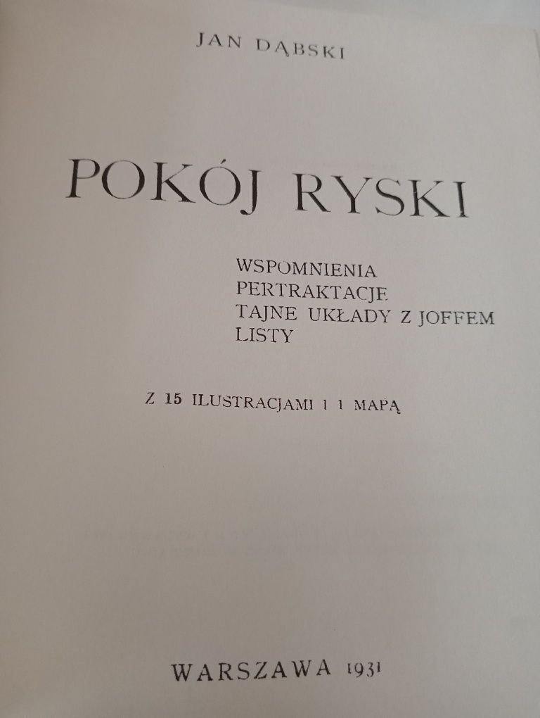 J.Dąbski - Pokój Ryski. Reprint