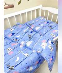 Комплект дитячої білизни у ліжечко + ковдра + подушка