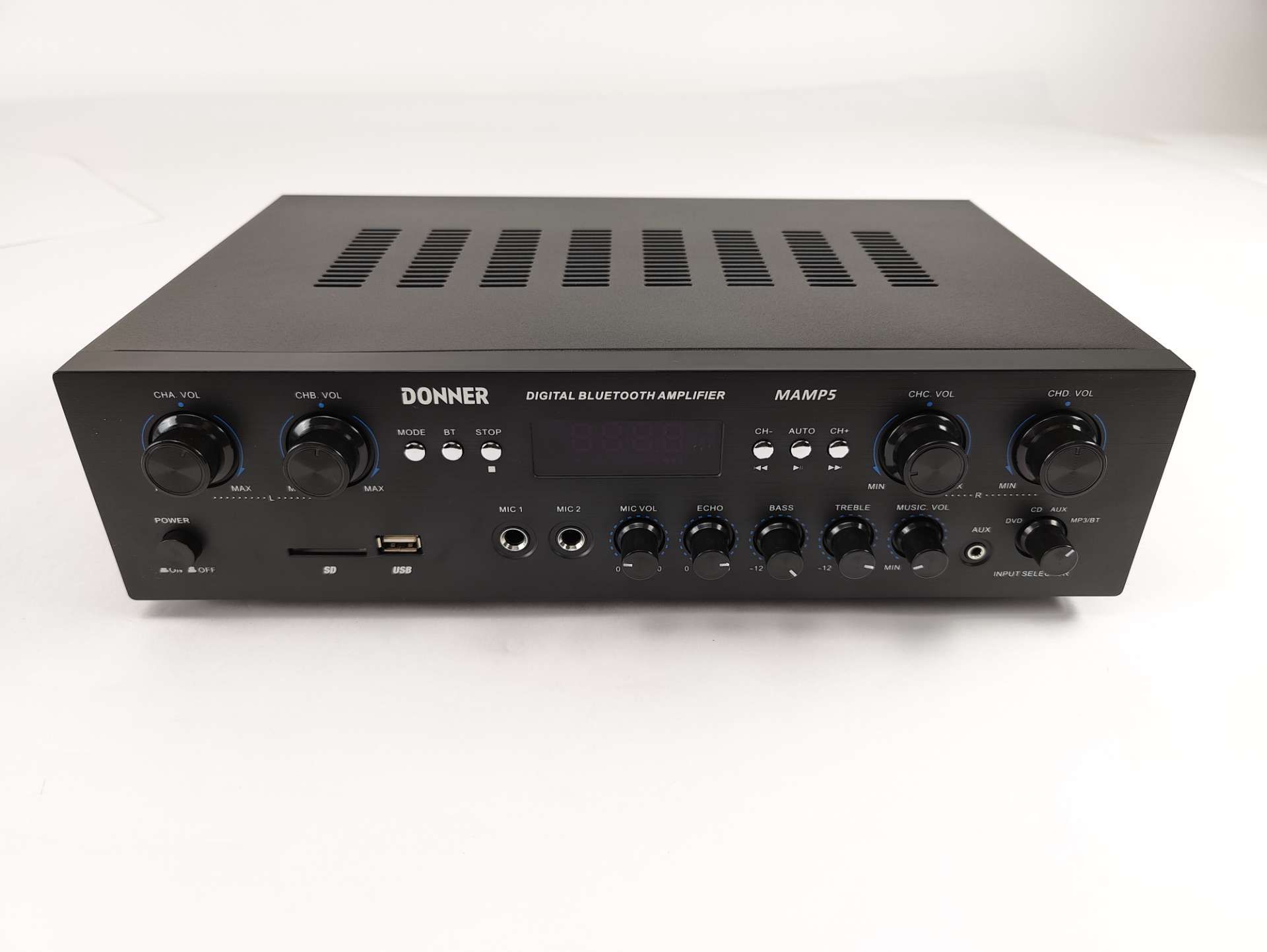 Donner EC6508 Bluetooth 5.0 wzmacniacz 4 kanały moc 440 USB, SD, FM