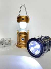 Лампа-фонарь на аккумуляторе и с солнечной батареей