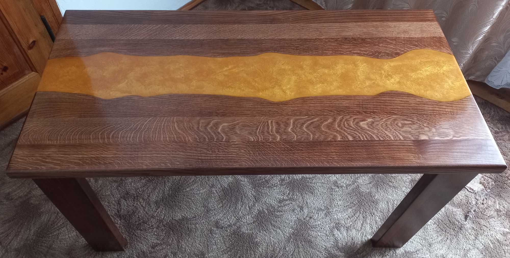 Stół kawowy z żywicą 120x60 cm