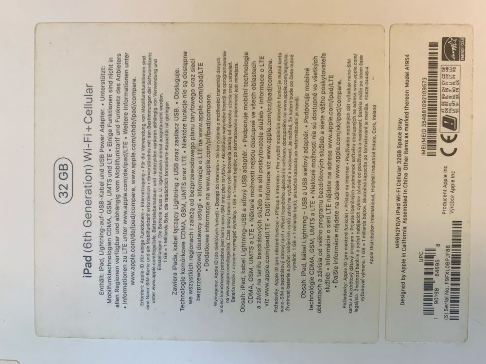 Ipad 6 cellular, dodatkowo etui